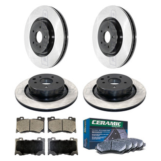 DuraGo® - Electrophoretic Coated Plain Front and Rear Brake Kit with Ceramic Pads