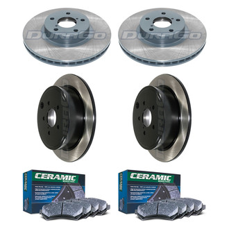 DuraGo® - Electrophoretic Coated Plain Front and Rear Brake Kit with Ceramic Pads