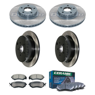 DuraGo® - Electrophoretic Coated Plain Front and Rear Brake Kit with Ceramic Pads
