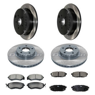 DuraGo® - Electrophoretic Coated Plain Front and Rear Brake Kit with Ceramic Pads