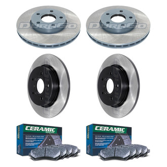DuraGo® - Electrophoretic Coated Plain Front and Rear Brake Kit with Ceramic Pads
