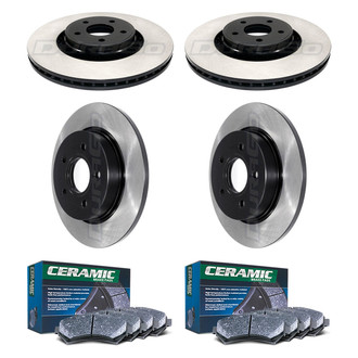 DuraGo® - Electrophoretic Coated Plain Front and Rear Brake Kit with Ceramic Pads