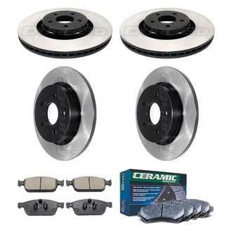 DuraGo® - Electrophoretic Coated Plain Front and Rear Brake Kit with Ceramic Pads