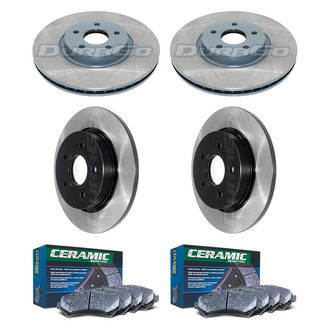 DuraGo® - Electrophoretic Coated Plain Front and Rear Brake Kit with Ceramic Pads