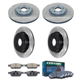 DuraGo® - Electrophoretic Coated Plain Front and Rear Brake Kit with Ceramic Pads