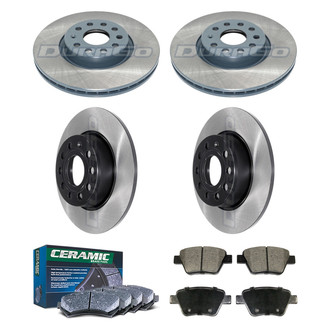 DuraGo® - Electrophoretic Coated Plain Front and Rear Brake Kit with Ceramic Pads