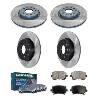 DuraGo® - Electrophoretic Coated Plain Front and Rear Brake Kit with Ceramic Pads