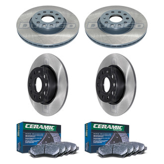 DuraGo® - Electrophoretic Coated Plain Front and Rear Brake Kit with Ceramic Pads