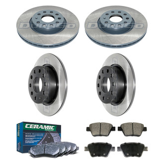 DuraGo® - Electrophoretic Coated Plain Front and Rear Brake Kit with Ceramic Pads
