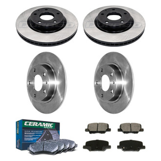 DuraGo® - Electrophoretic Coated Plain Front and Rear Brake Kit with Ceramic Pads