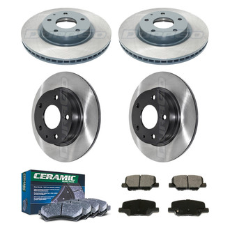 DuraGo® - Electrophoretic Coated Plain Front and Rear Brake Kit with Ceramic Pads