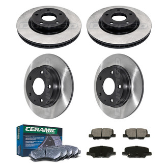 DuraGo® - Electrophoretic Coated Plain Front and Rear Brake Kit with Ceramic Pads