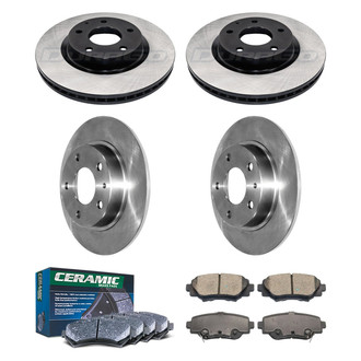 DuraGo® - Electrophoretic Coated Plain Front and Rear Brake Kit with Ceramic Pads