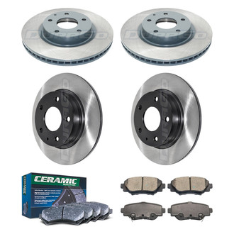 DuraGo® - Electrophoretic Coated Plain Front and Rear Brake Kit with Ceramic Pads