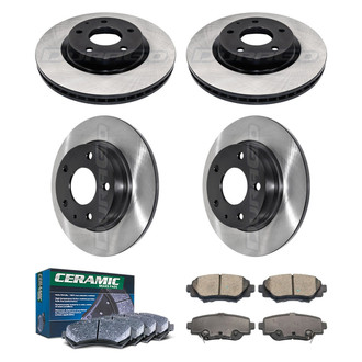 DuraGo® - Electrophoretic Coated Plain Front and Rear Brake Kit with Ceramic Pads