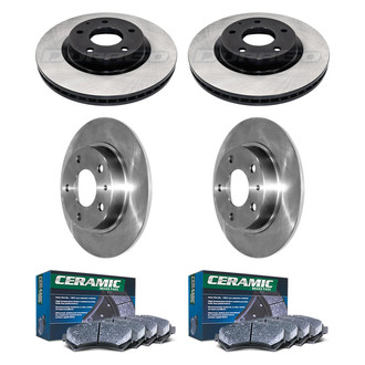 DuraGo® - Electrophoretic Coated Plain Front and Rear Brake Kit with Ceramic Pads