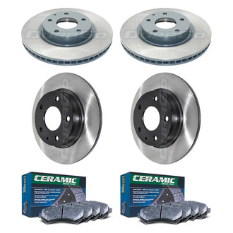 DuraGo® - Electrophoretic Coated Plain Front and Rear Brake Kit with Ceramic Pads