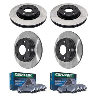 DuraGo® - Electrophoretic Coated Plain Front and Rear Brake Kit with Ceramic Pads