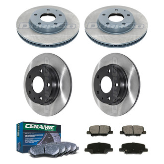 DuraGo® - Electrophoretic Coated Plain Front and Rear Brake Kit with Ceramic Pads