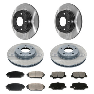DuraGo® - Electrophoretic Coated Plain Front and Rear Brake Kit with Ceramic Pads