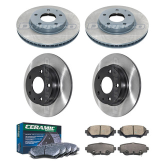 DuraGo® - Electrophoretic Coated Plain Front and Rear Brake Kit with Ceramic Pads