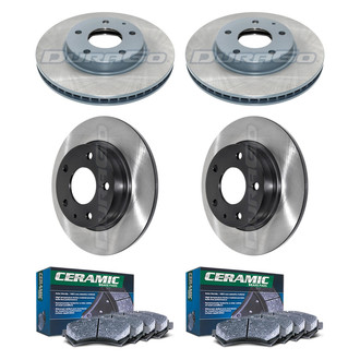 DuraGo® - Electrophoretic Coated Plain Front and Rear Brake Kit with Ceramic Pads