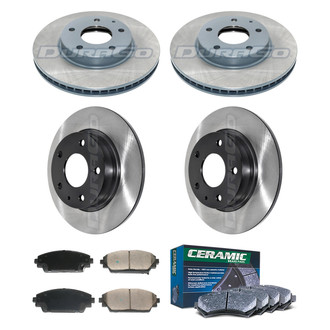 DuraGo® - Electrophoretic Coated Plain Front and Rear Brake Kit with Ceramic Pads