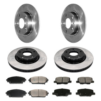 DuraGo® - Electrophoretic Coated Plain Front and Rear Brake Kit with Ceramic Pads