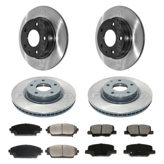 DuraGo® - Electrophoretic Coated Plain Front and Rear Brake Kit with Ceramic Pads
