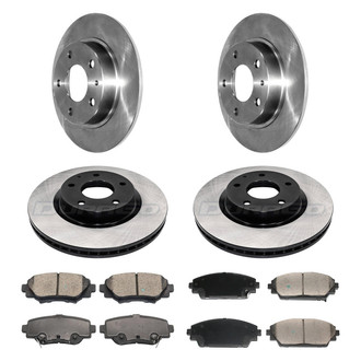 DuraGo® - Electrophoretic Coated Plain Front and Rear Brake Kit with Ceramic Pads