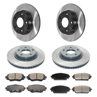 DuraGo® - Electrophoretic Coated Plain Front and Rear Brake Kit with Ceramic Pads
