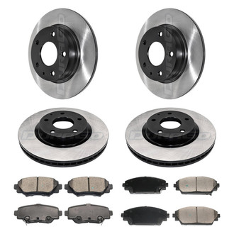 DuraGo® - Electrophoretic Coated Plain Front and Rear Brake Kit with Ceramic Pads