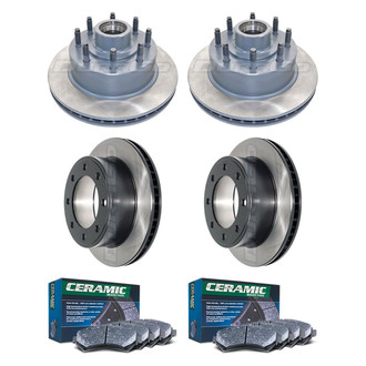 DuraGo® - Electrophoretic Coated Plain Front and Rear Brake Kit with Ceramic Pads