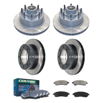 DuraGo® - Electrophoretic Coated Plain Front and Rear Brake Kit with Ceramic Pads