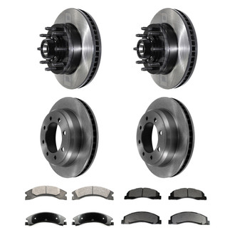 DuraGo® - Electrophoretic Coated Plain Front and Rear Brake Kit with Ceramic Pads