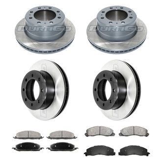 DuraGo® - Electrophoretic Coated Plain Front and Rear Brake Kit with Ceramic Pads