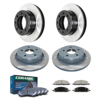 DuraGo® - Electrophoretic Coated Plain Front and Rear Brake Kit with Ceramic Pads