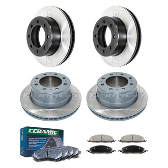 DuraGo® - Electrophoretic Coated Plain Front and Rear Brake Kit with Ceramic Pads