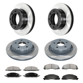 DuraGo® - Electrophoretic Coated Plain Front and Rear Brake Kit with Ceramic Pads