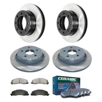 DuraGo® - Electrophoretic Coated Plain Front and Rear Brake Kit with Ceramic Pads