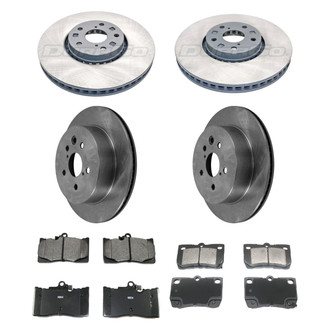 DuraGo® - Plain Front and Rear Brake Kit with Ceramic Pads