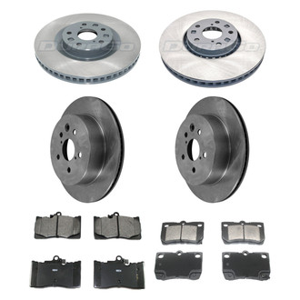 DuraGo® - Plain Front and Rear Brake Kit with Ceramic Pads