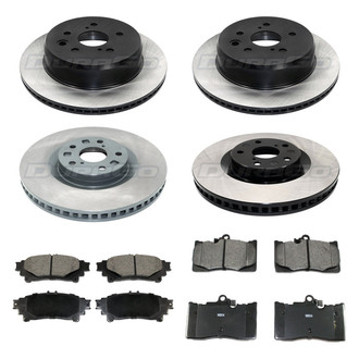 DuraGo® - Electrophoretic Coated Plain Front and Rear Brake Kit with Ceramic Pads