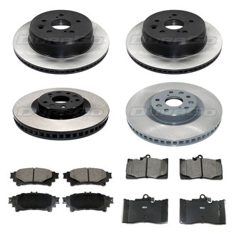 DuraGo® - Electrophoretic Coated Plain Front and Rear Brake Kit with Ceramic Pads