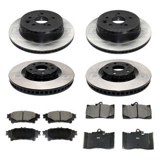 DuraGo® - Electrophoretic Coated Plain Front and Rear Brake Kit with Ceramic Pads