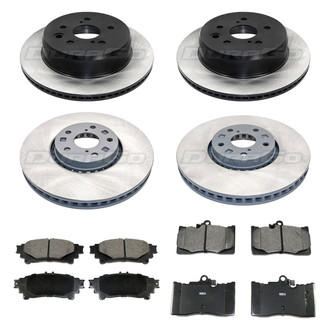 DuraGo® - Electrophoretic Coated Plain Front and Rear Brake Kit with Ceramic Pads