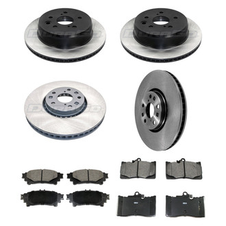 DuraGo® - Electrophoretic Coated Plain Front and Rear Brake Kit with Ceramic Pads
