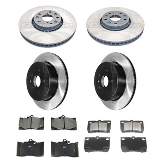 DuraGo® - Electrophoretic Coated Plain Front and Rear Brake Kit with Ceramic Pads