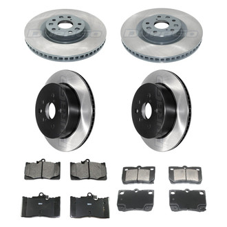 DuraGo® - Electrophoretic Coated Plain Front and Rear Brake Kit with Ceramic Pads