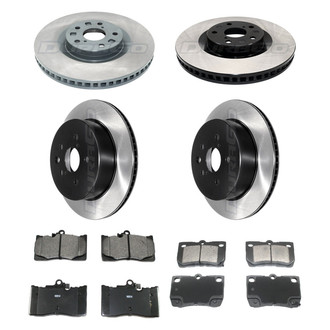 DuraGo® - Electrophoretic Coated Plain Front and Rear Brake Kit with Ceramic Pads